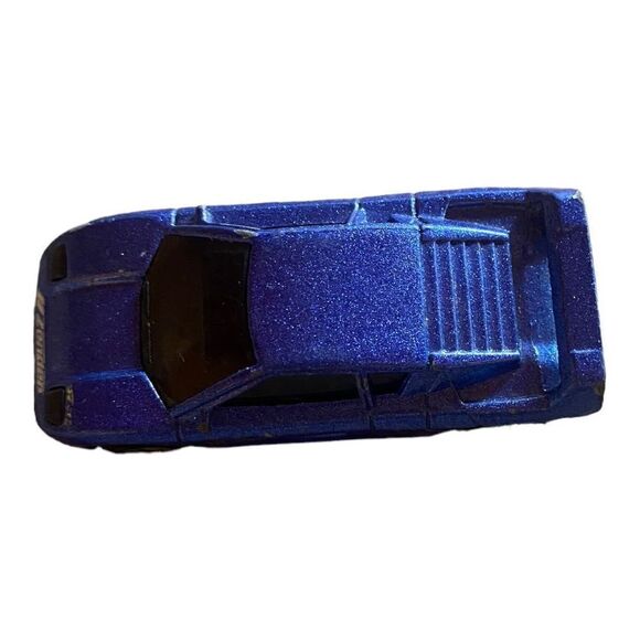 Mattel Hotwheels 1990 Blue Sparkle Fast Vintage Sport Diecast Car - Picture 1 of 4